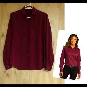 Burgundy Breckenridge Blouse Size 12 Classic Official Classic Workwear